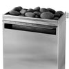 Close-up of the Scandia Ultra Medium 6–9kW electric sauna heater rock tray and air vent