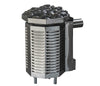 Scandia 40K BTU gas sauna heater, octagonal stainless steel body with rock pan and flue outlet
